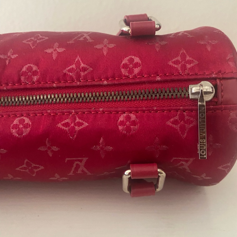 Louis Vuitton Red Satin Mono Papillon Bag - Picture 11 of 14
